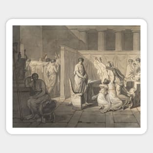 Study for The Lictors Bringing Brutus the Bodies of his Sons by Jacques-Louis David Sticker